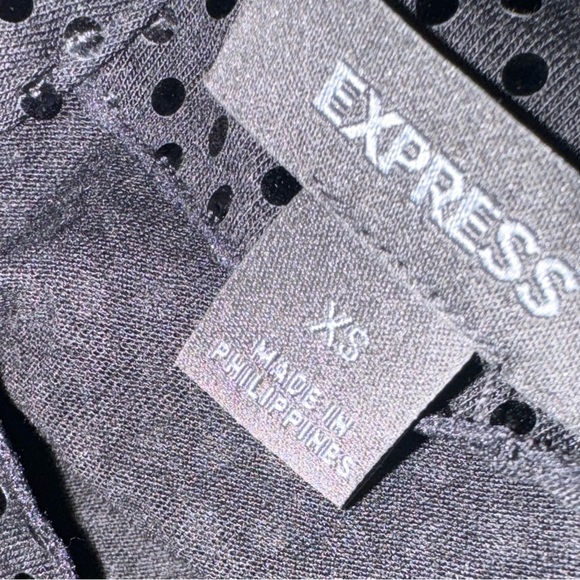 Express Loose Fit Sequin Top Cap Sleeve Open Back Cowl Neckline Black - Picture 5 of 5